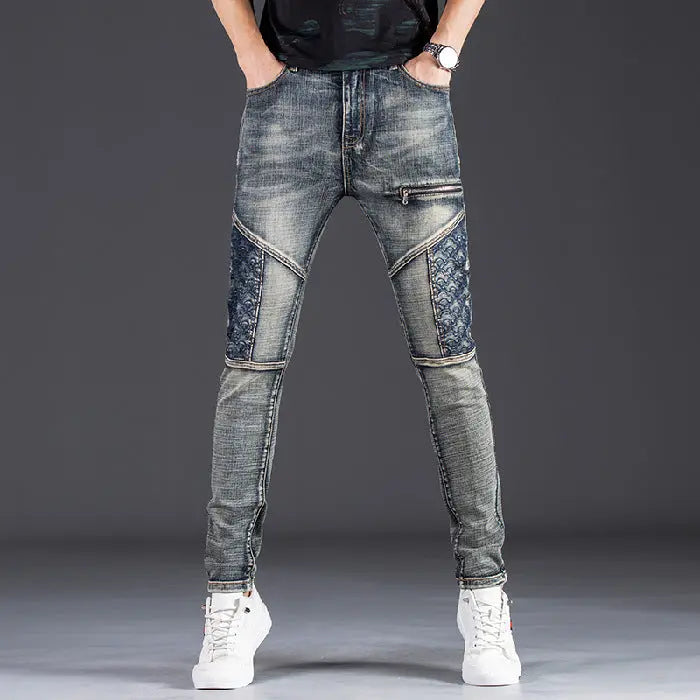 Personalized Slim Fit Stretch Pants With Panels - WAlMYe #