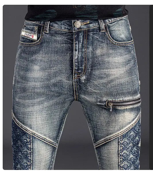 Personalized Slim Fit Stretch Pants With Panels - WAlMYe #