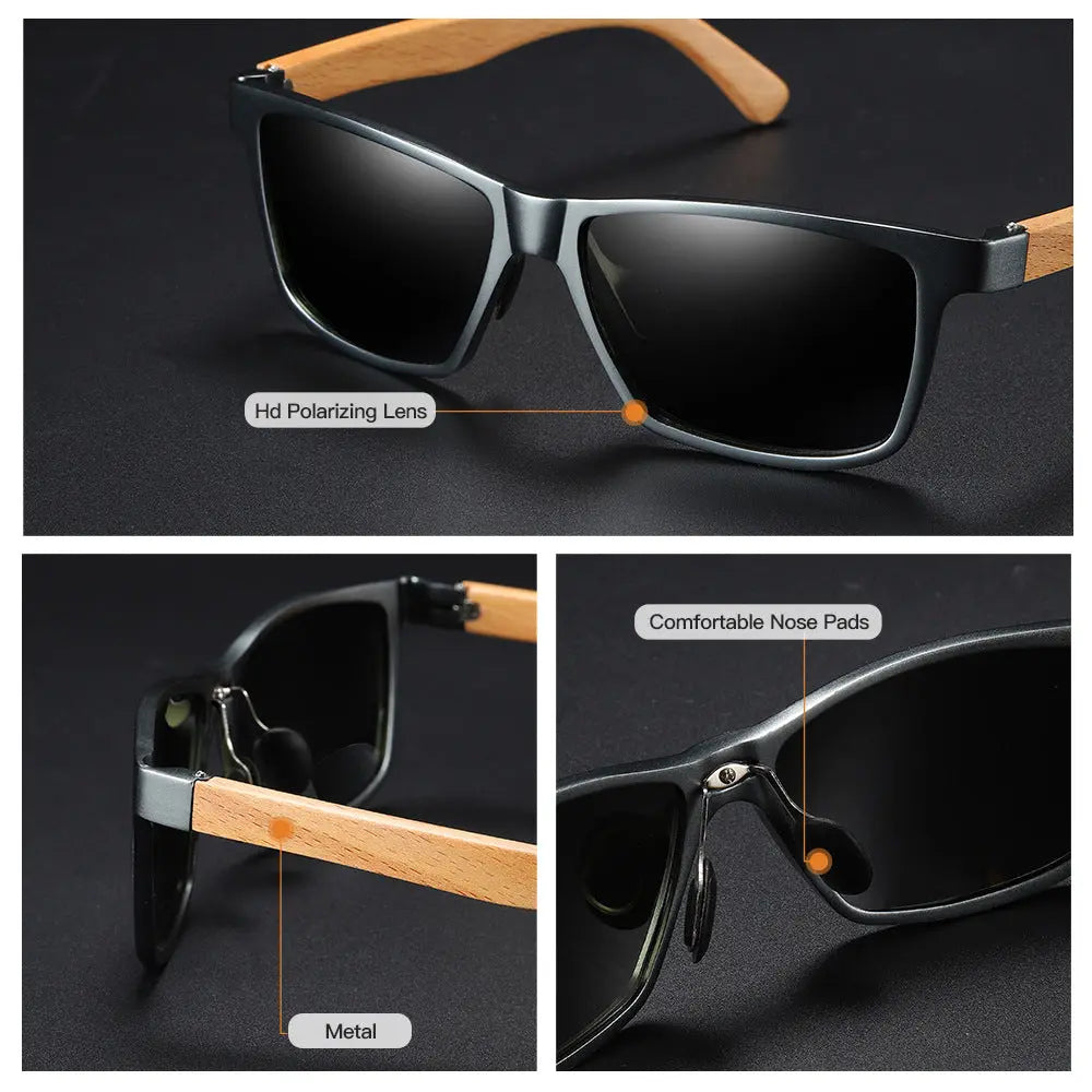 Polarized bamboo sunglasses - WAlMYe #
