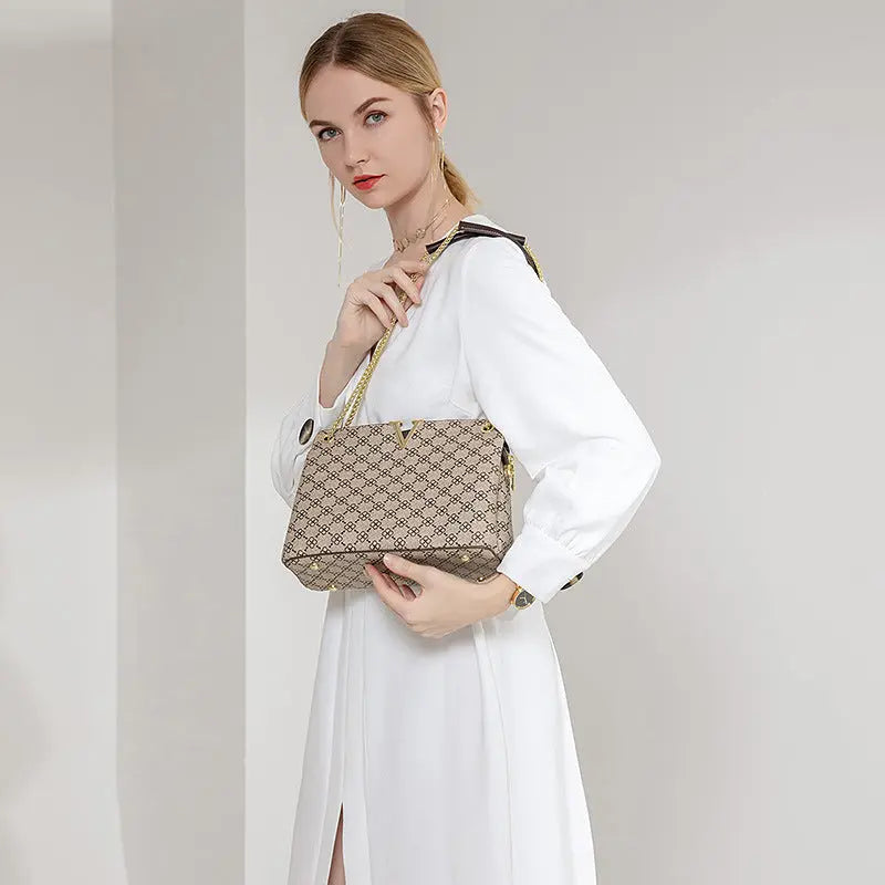 Printed Underarm One Shoulder Cross-body Chain Handbag Female - WAlMYe #