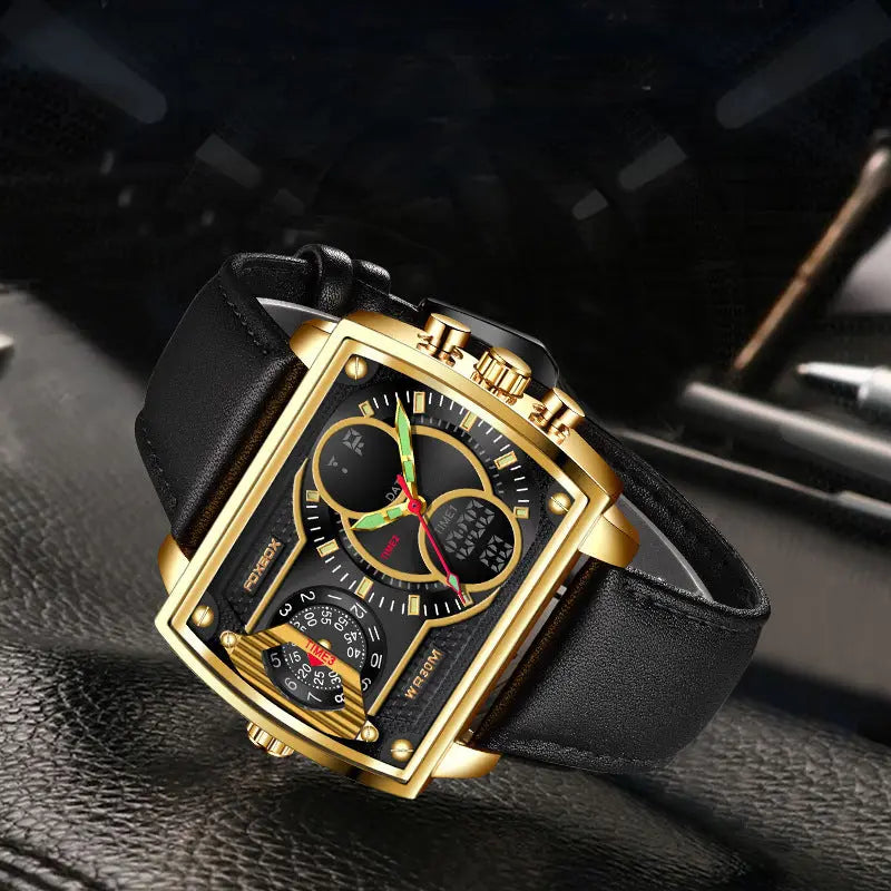 Quartz Electronic Dual Display Multi-function Square - WAlMYe #