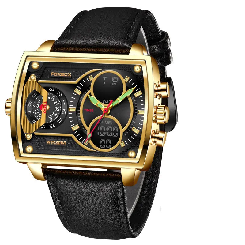 Quartz Electronic Dual Display Multi-function Square - WAlMYe #