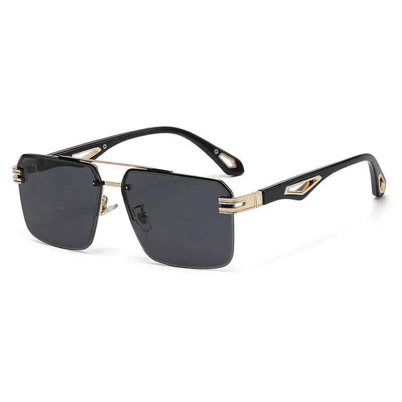 Rimless Cut Edge Fashion Double Beam Sunglasses - WAlMYe #