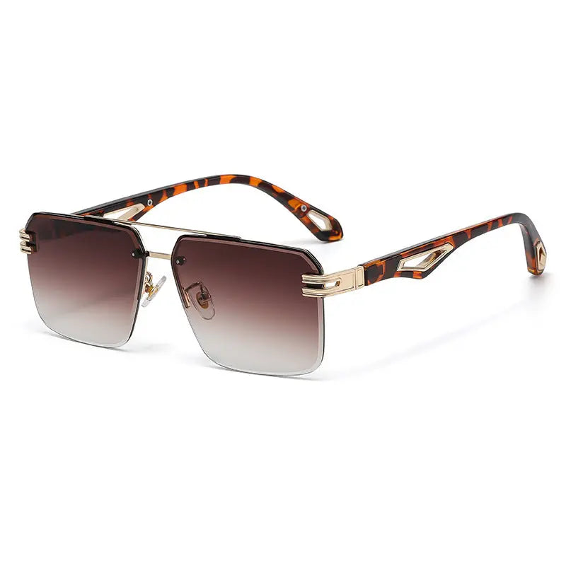 Rimless Cut Edge Fashion Double Beam Sunglasses - WAlMYe #