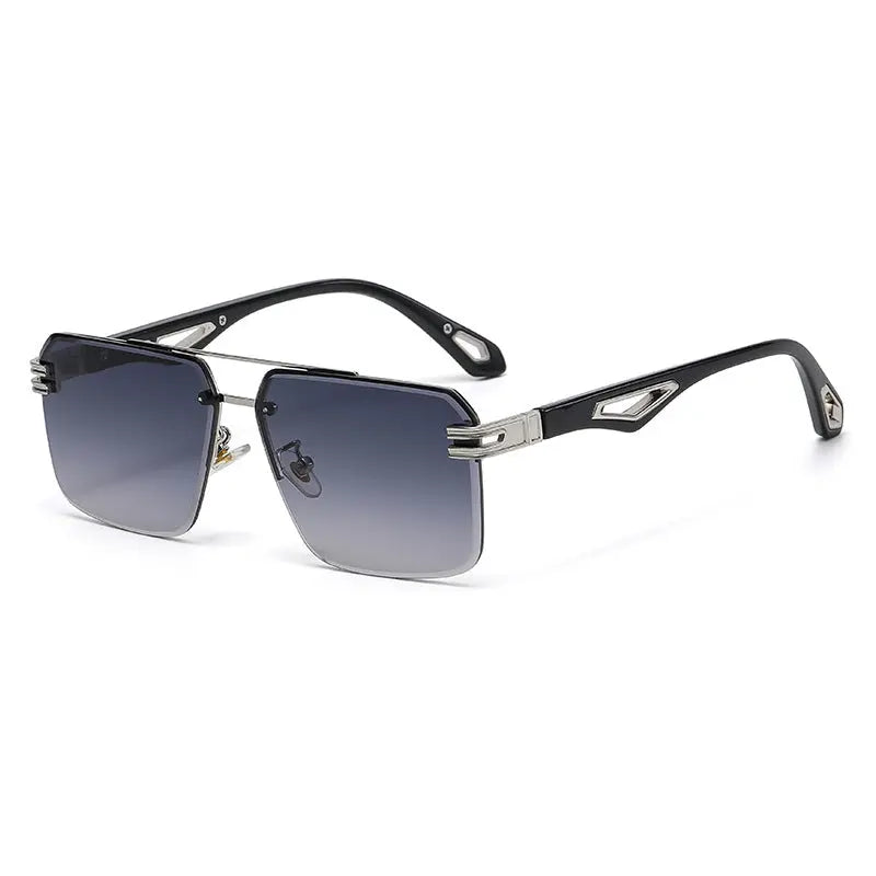 Rimless Cut Edge Fashion Double Beam Sunglasses - WAlMYe #