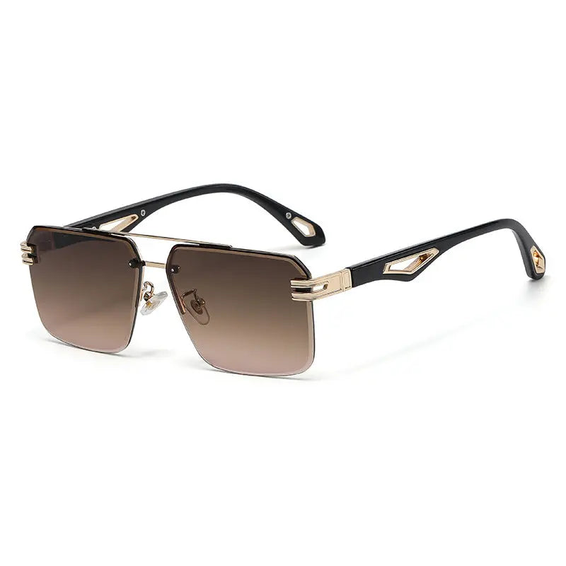 Rimless Cut Edge Fashion Double Beam Sunglasses - WAlMYe #