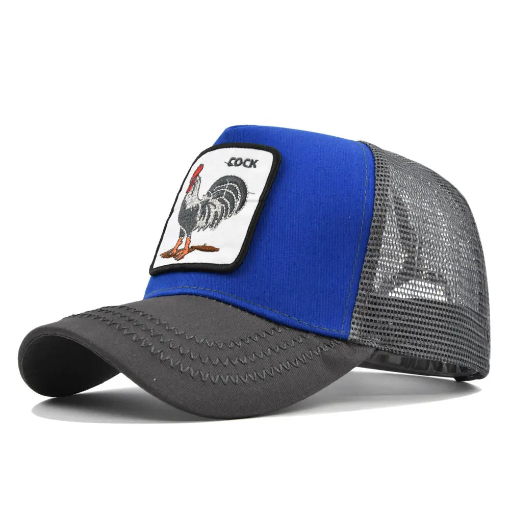 Rooster Animal Embroidered Baseball Mesh Hat - WAlMYe #