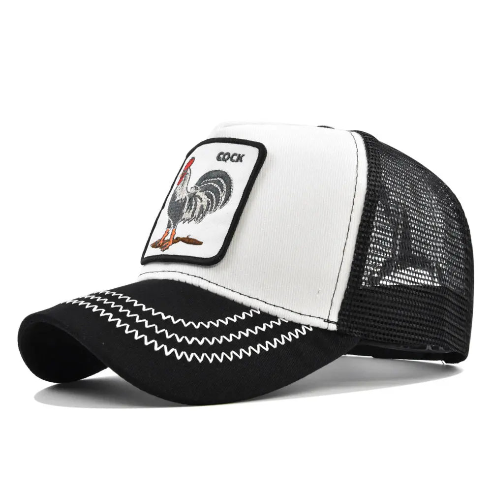 Rooster Animal Embroidered Baseball Mesh Hat - WAlMYe #