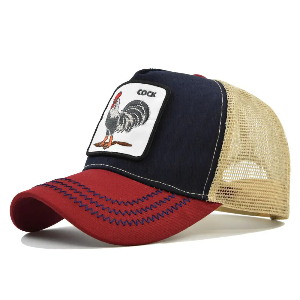 Rooster Animal Embroidered Baseball Mesh Hat - WAlMYe #