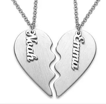 S925 pure silver love 1-2 couples jewelry necklace - WAlMYe #