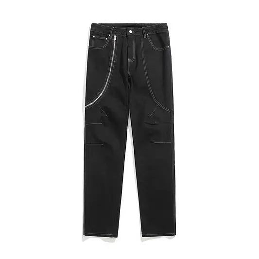 Scimitar Side Zipper Loose Fashion Jeans - WAlMYe #