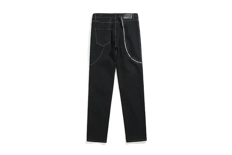 Scimitar Side Zipper Loose Fashion Jeans - WAlMYe #