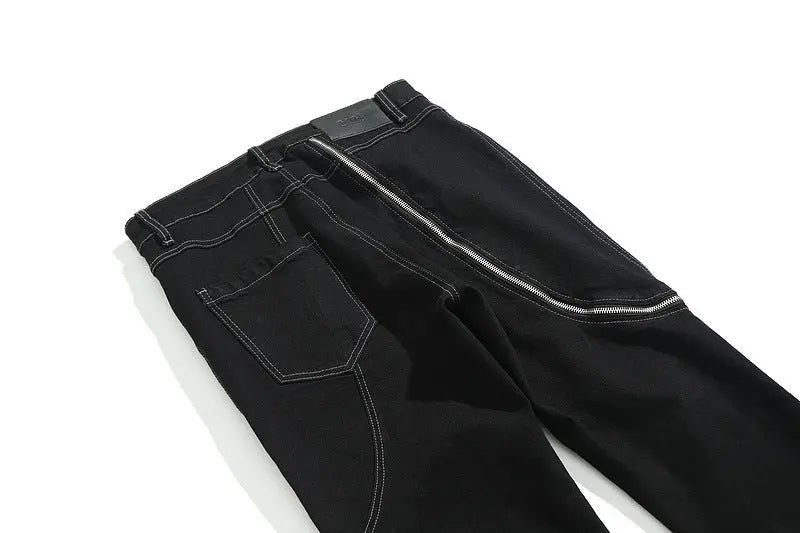 Scimitar Side Zipper Loose Fashion Jeans - WAlMYe #