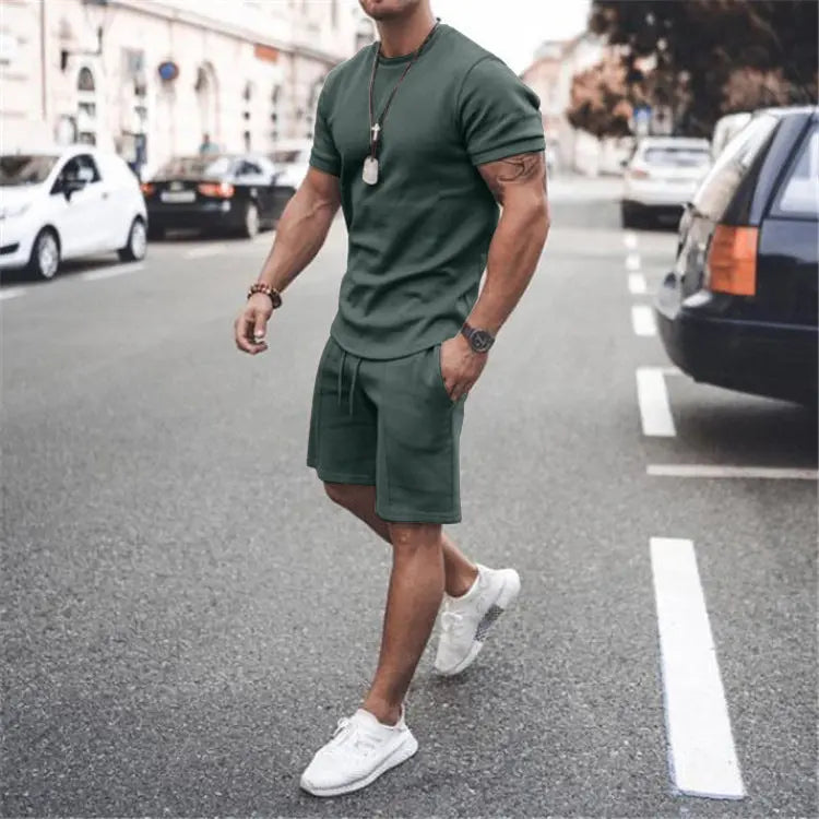 Short-Sleeved Two-Piece Sports Casual Men'S Suit - WAlMYe #
