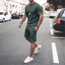 Load image into Gallery viewer, Short-Sleeved Two-Piece Sports Casual Men&#39;S Suit - WAlMYe #
