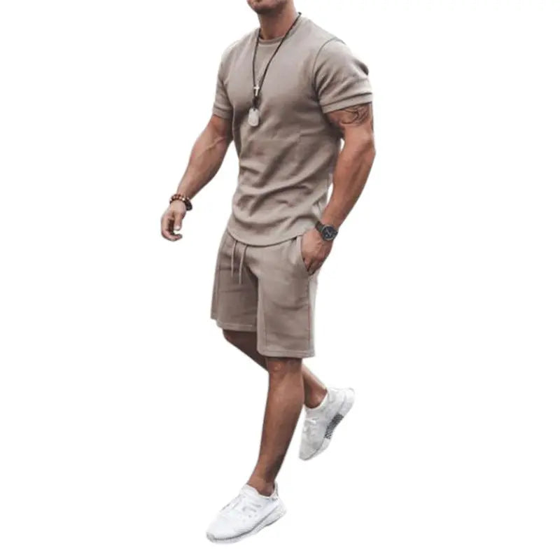 Short-Sleeved Two-Piece Sports Casual Men'S Suit - WAlMYe #