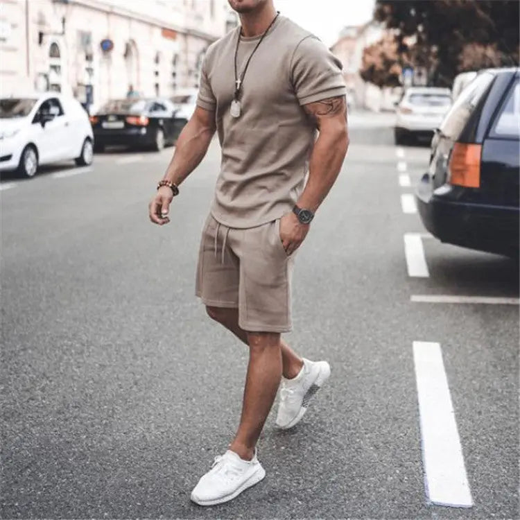 Short-Sleeved Two-Piece Sports Casual Men'S Suit - WAlMYe #