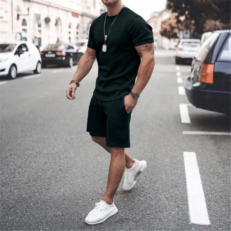 Short-Sleeved Two-Piece Sports Casual Men'S Suit - WAlMYe #