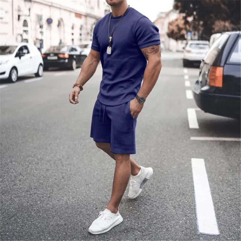 Short-Sleeved Two-Piece Sports Casual Men'S Suit - WAlMYe #
