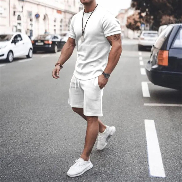 Short-Sleeved Two-Piece Sports Casual Men'S Suit - WAlMYe #