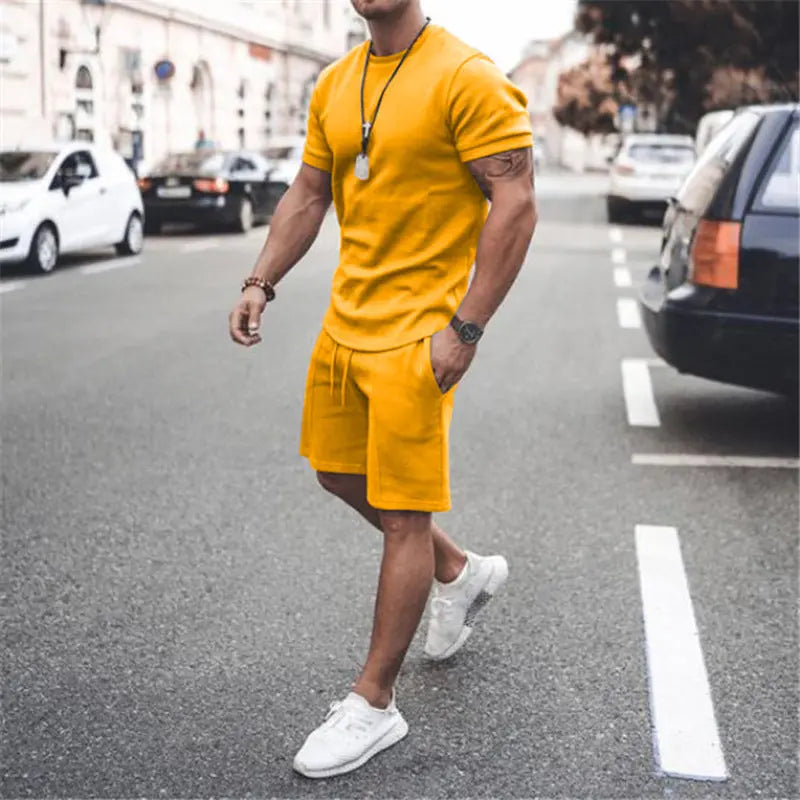 Short-Sleeved Two-Piece Sports Casual Men'S Suit - WAlMYe #