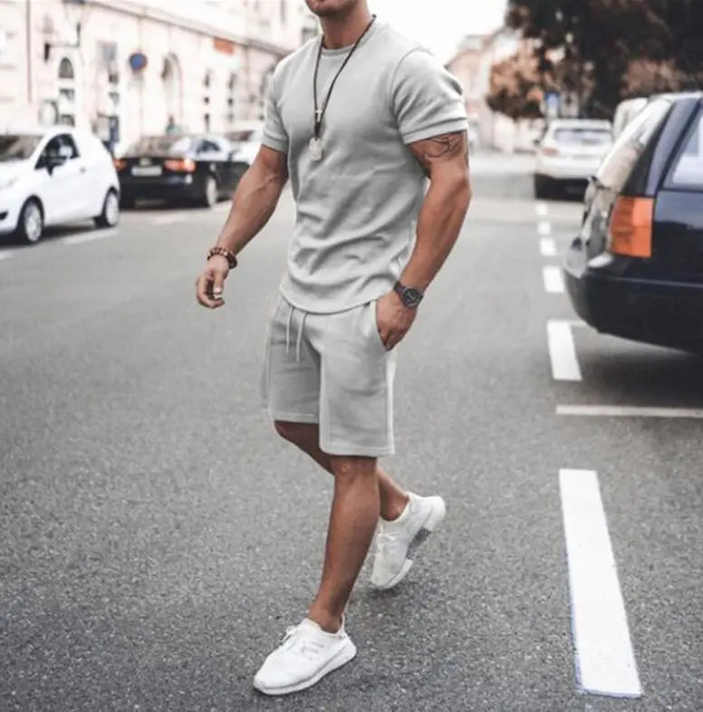 Short-Sleeved Two-Piece Sports Casual Men'S Suit - WAlMYe #