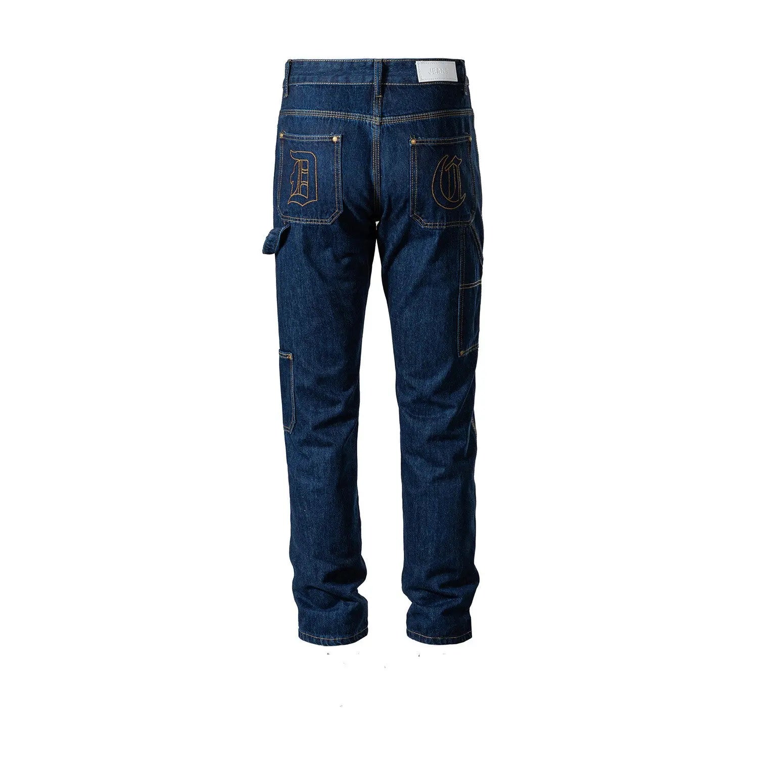 Slim Pants Unisex Unisex Topstitched Embroidered Jeans - WAlMYe #