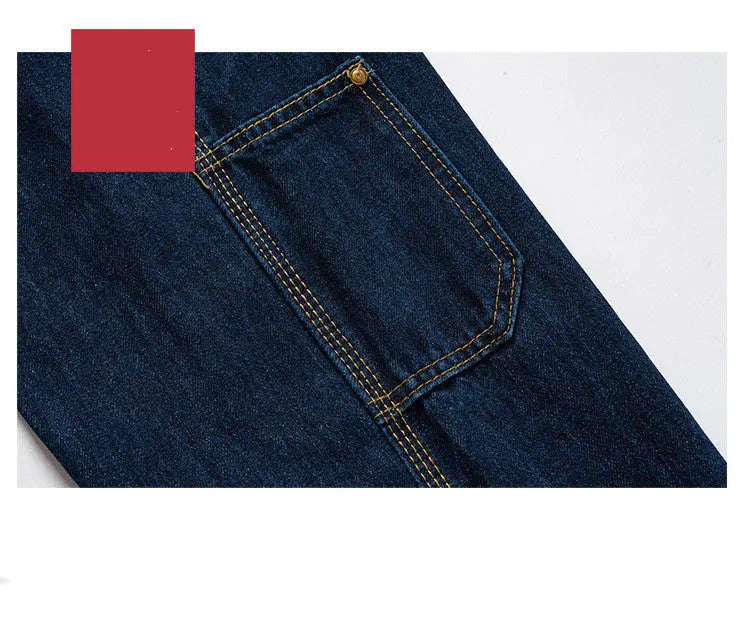 Slim Pants Unisex Unisex Topstitched Embroidered Jeans - WAlMYe #