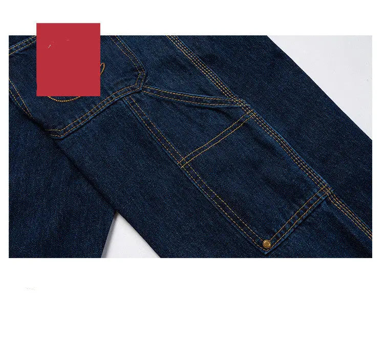 Slim Pants Unisex Unisex Topstitched Embroidered Jeans - WAlMYe #