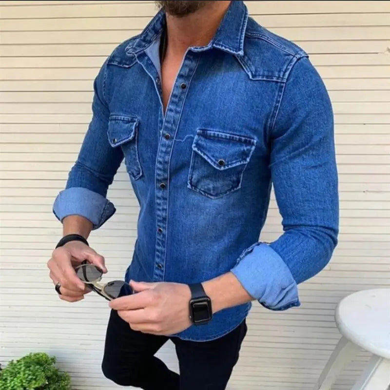Slim-fit jacket denim fabric men's jacket - WAlMYe #