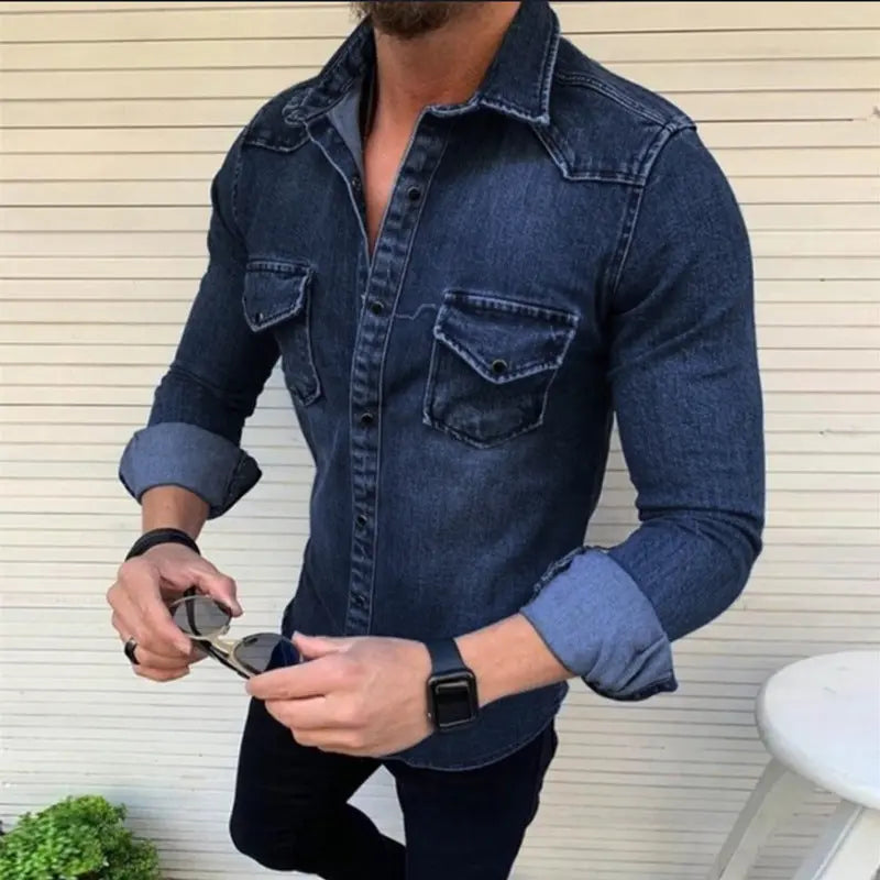 Slim-fit jacket denim fabric men's jacket - WAlMYe #