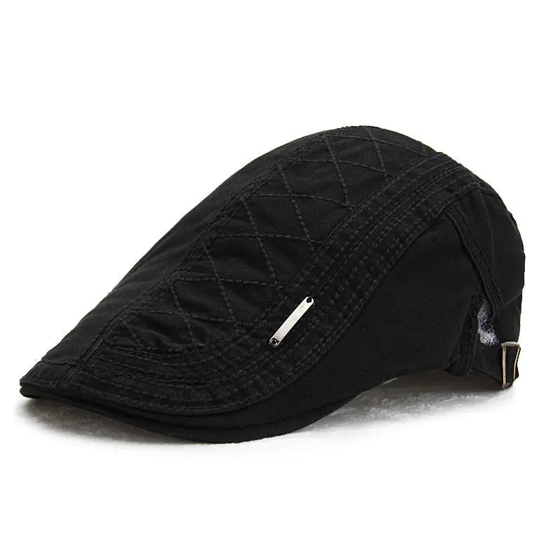 Solid color grid cap retro sun shade beret - WAlMYe #
