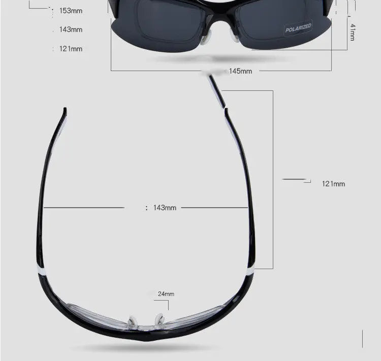 Sports Glasses Polarized Fishing Glasses HD Men's Myopia Sunglasses - WAlMYe #