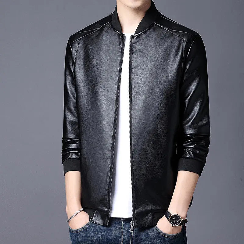 Stand-Up Collar Casual  Leather - WAlMYe #