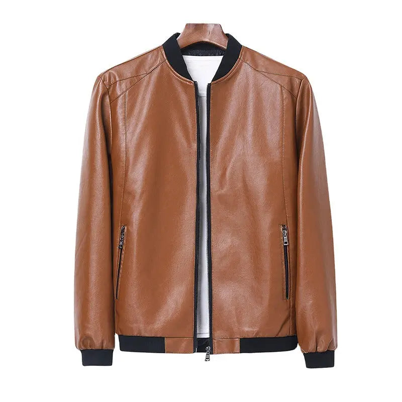 Stand-Up Collar Casual  Leather - WAlMYe #