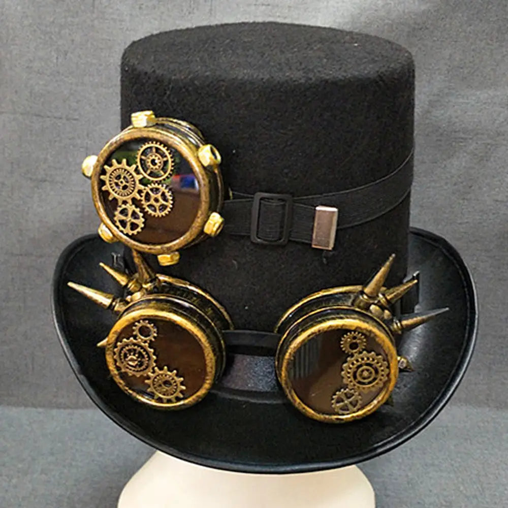 Steampunk Topper Vintage Lolita Goggles Combination Gentlemen's Hat - WAlMYe #