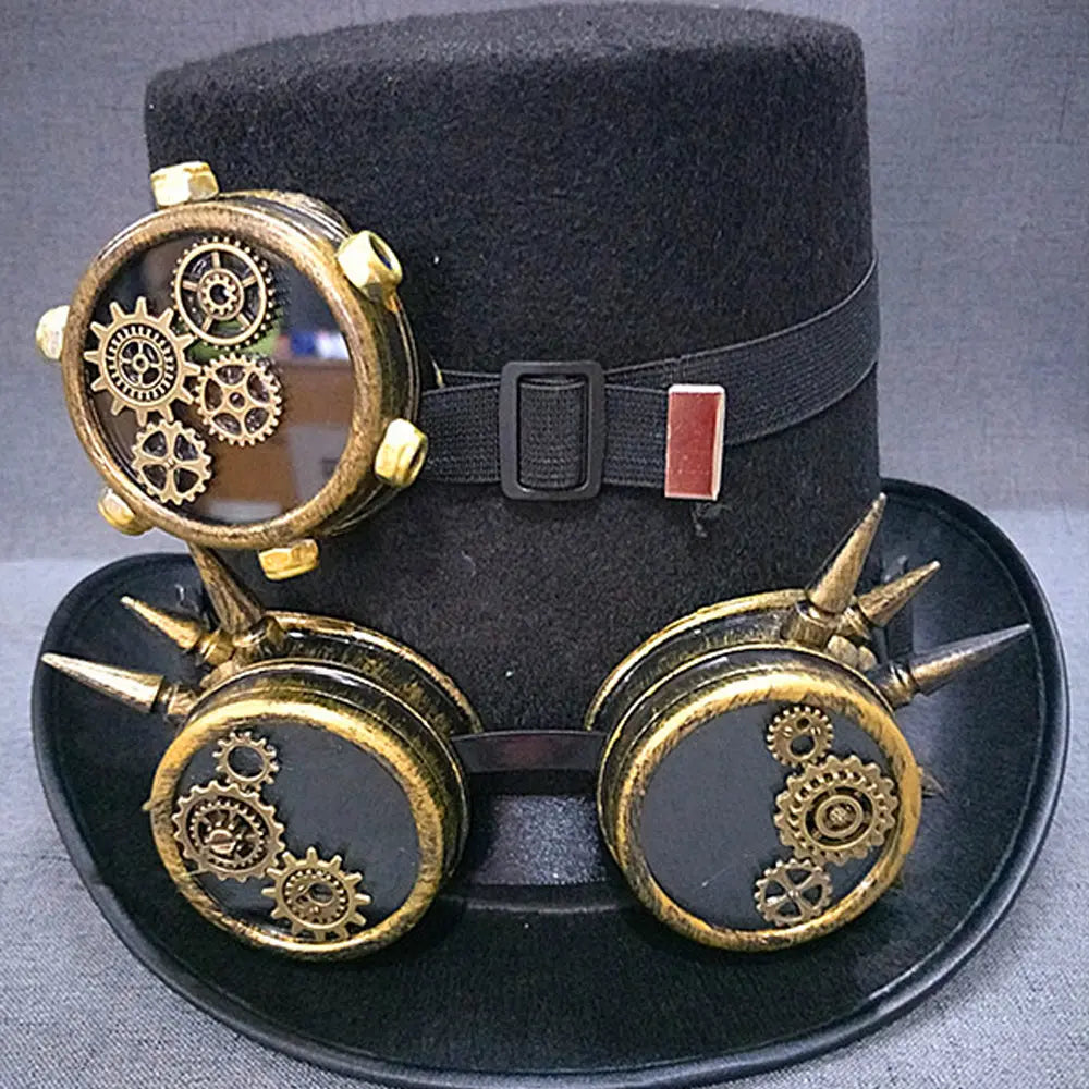 Steampunk Topper Vintage Lolita Goggles Combination Gentlemen's Hat - WAlMYe #