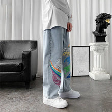 Load image into Gallery viewer, Straight Loose Graffiti Rainbow Print Capris - WAlMYe #
