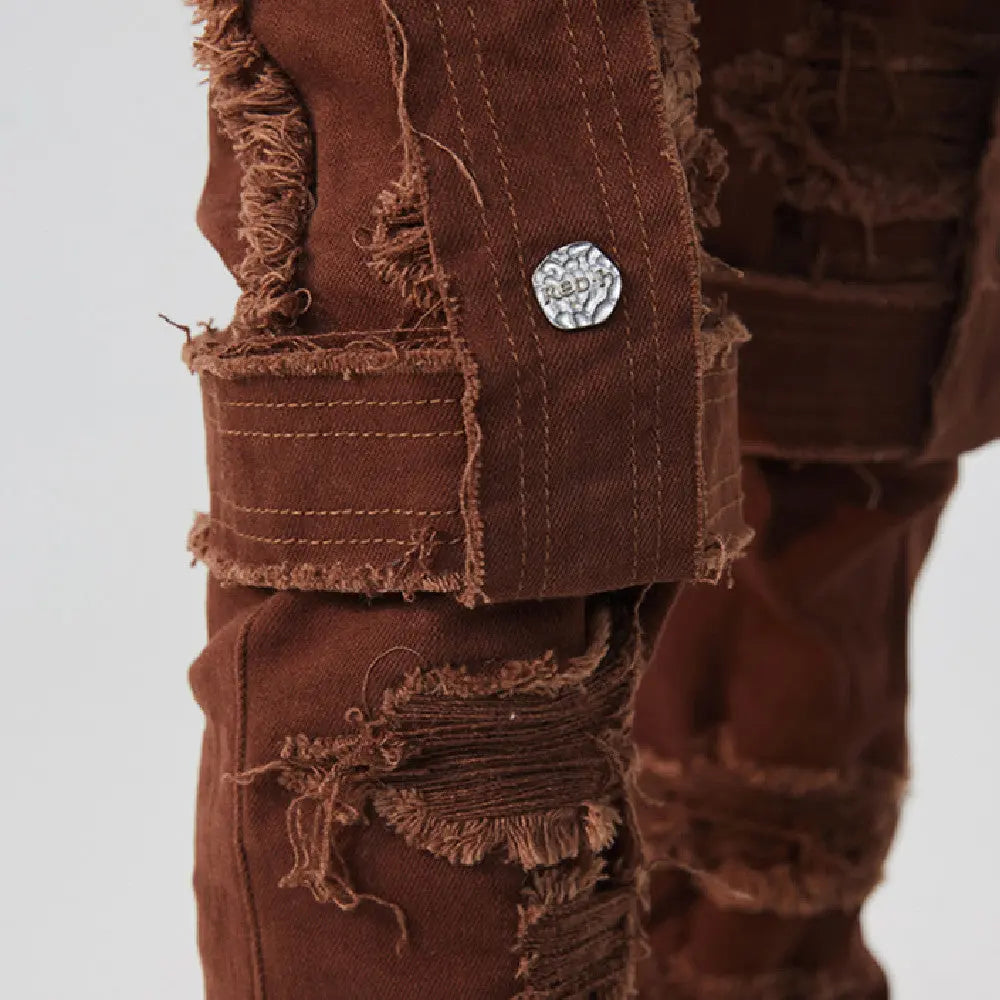 Strap Raw Edge Jeans Hip-hop Street - WAlMYe #