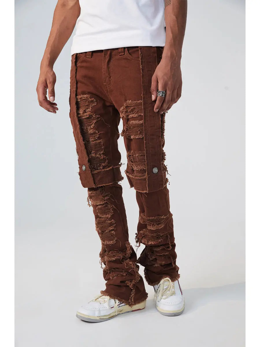Strap Raw Edge Jeans Hip-hop Street - WAlMYe #