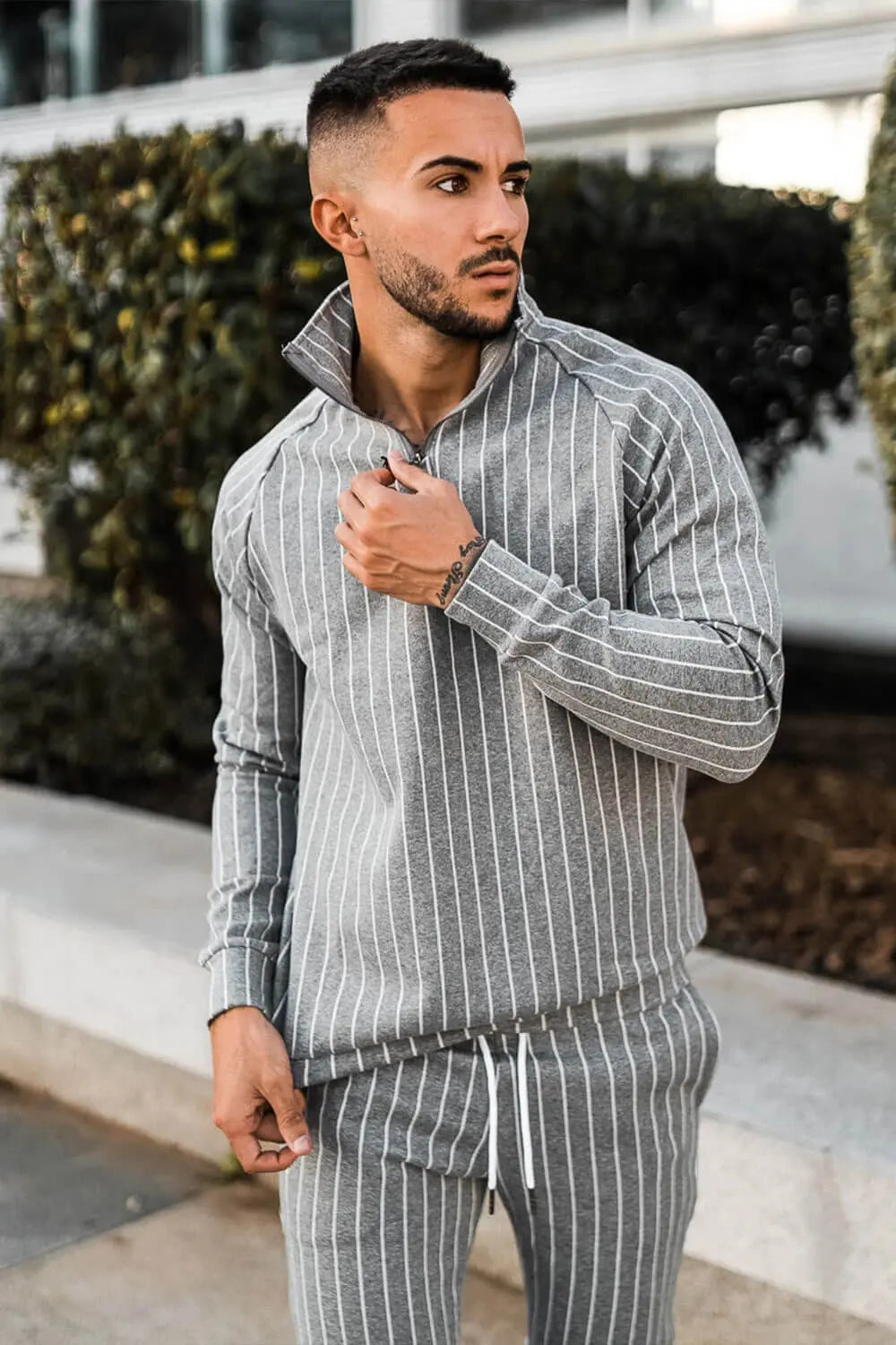Striped Leisure Sports Running Two-Piece Suit - WAlMYe #