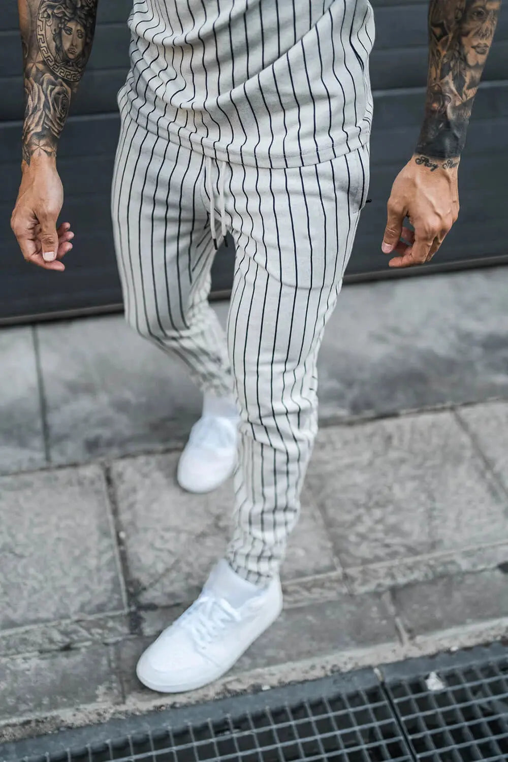Striped Leisure Sports Running Two-Piece Suit - WAlMYe #