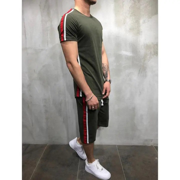 Striped stitching hip-hop men's suit - WAlMYe #