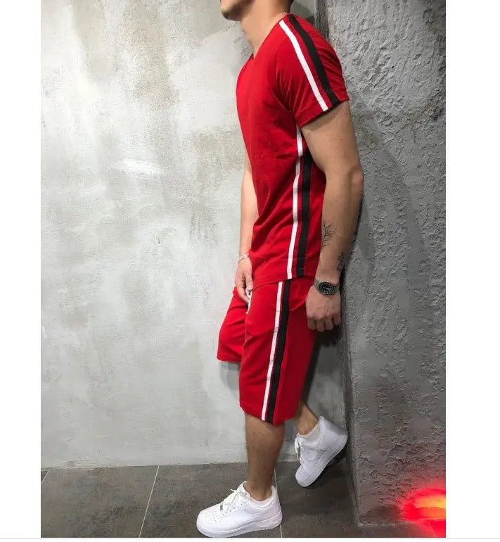 Striped stitching hip-hop men's suit - WAlMYe #