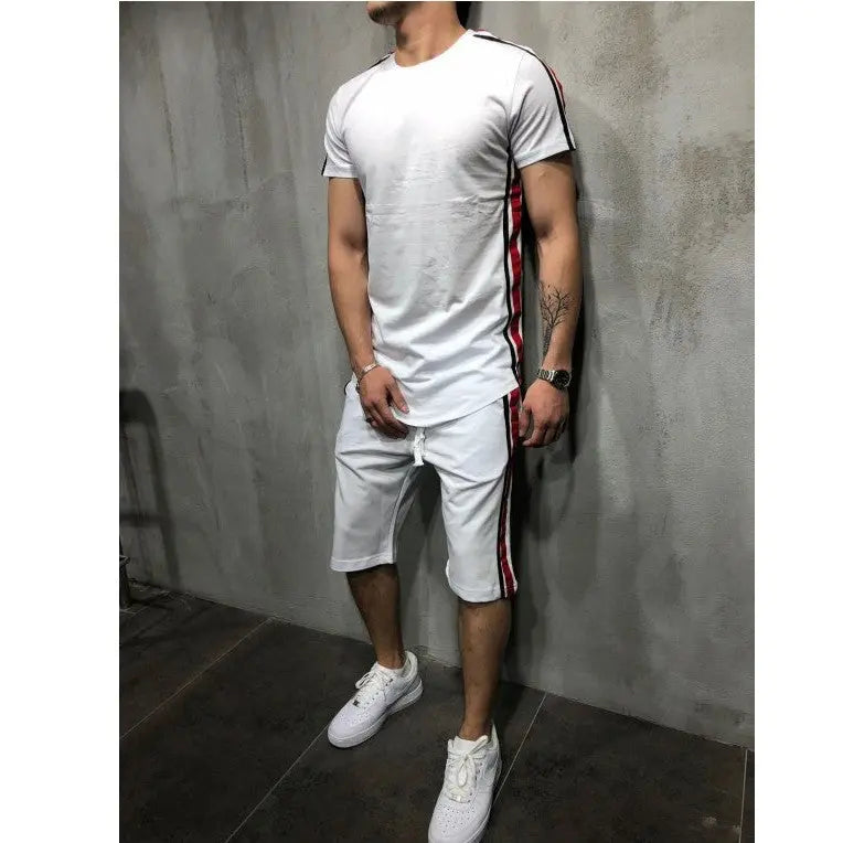 Striped stitching hip-hop men's suit - WAlMYe #