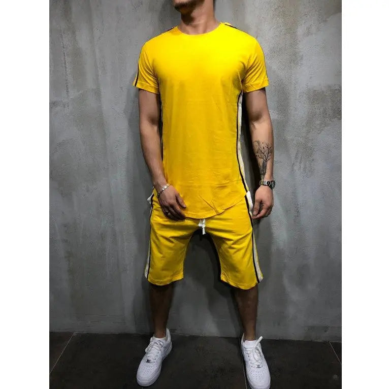 Striped stitching hip-hop men's suit - WAlMYe #