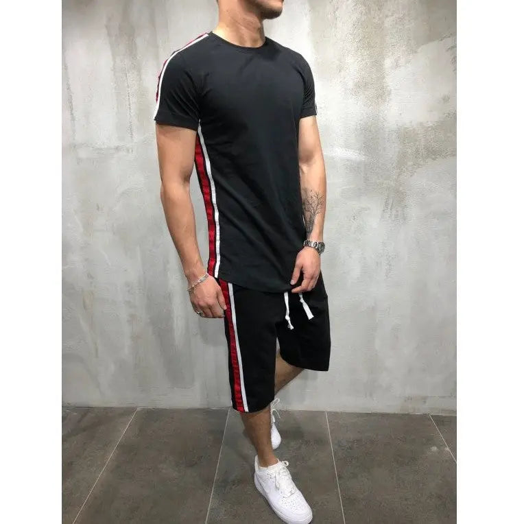 Striped stitching hip-hop men's suit - WAlMYe #