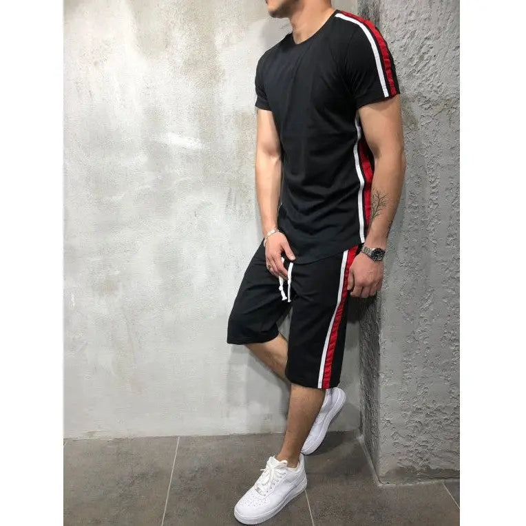 Striped stitching hip-hop men's suit - WAlMYe #