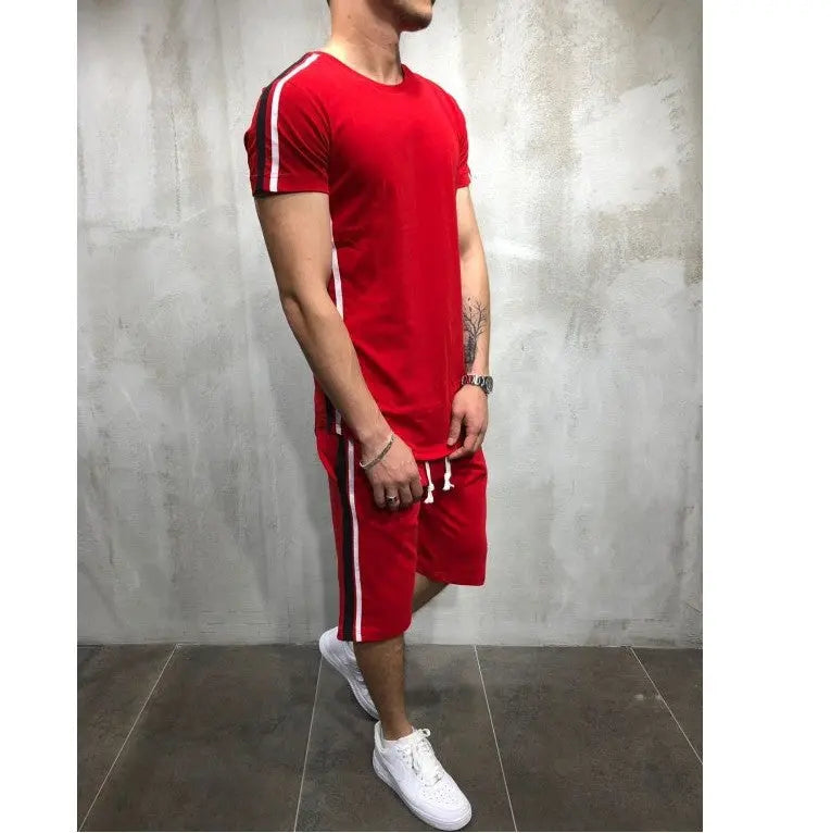 Striped stitching hip-hop men's suit - WAlMYe #