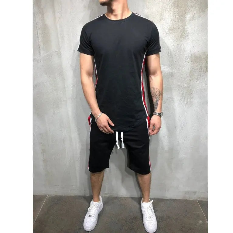 Striped stitching hip-hop men's suit - WAlMYe #